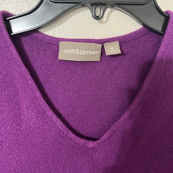 Croft & Barrow | Purple V-Neck Pullover Sweater - Picture 3 of 4